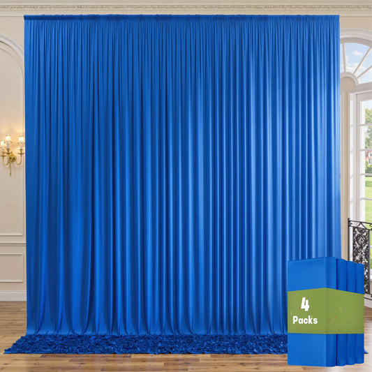 20ft x 10ft Royal Blue Backdrop Curtains for Parties, 4 Panels 5x10ft Wrinkle Free Silky Polyester Photo Backdrop Drapes Background for Birthday Graduation Photography Party Decorations