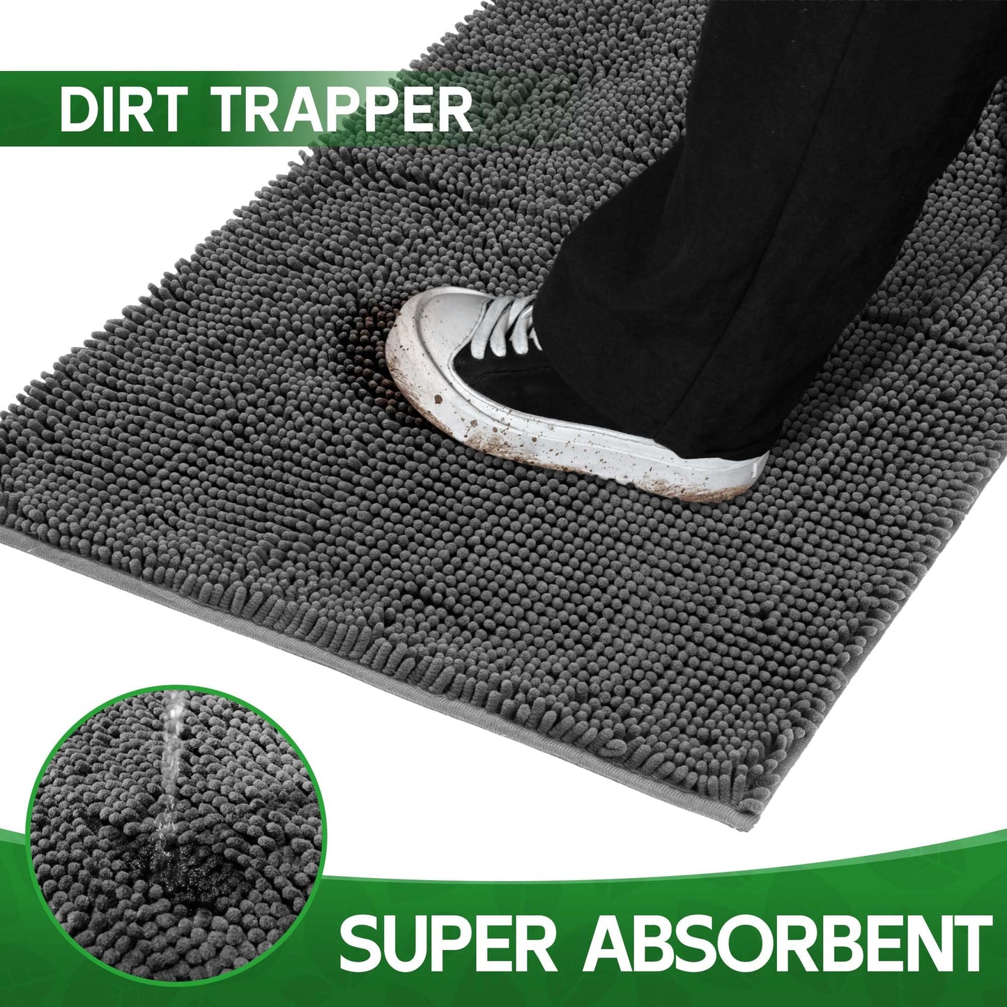 100pointONE Dog Door Mat Indoor Entrance, 72" x 36" Absorbent Quick-Drying Mud Mat for Dogs, Non-Slip Door Rugs for Entryway Indoor Washable, Soft Chenille Dog Mat for Muddy Paws