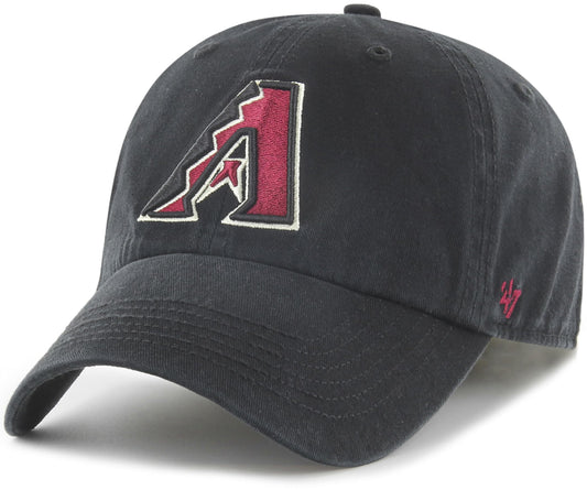47 MLB Team Color Primary Logo Franchise Fitted Baseball Hat Cap, Unisex Adult - Arizona Diamondbacks - Black (Large)