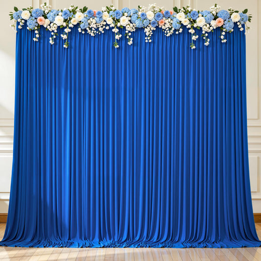 10x10ft Royal Blue Backdrop Curtains for Baby Shower, Wrinkle Free Photo Curtain Backdrops for Birthday Party, Polyester Backdrop Drapes for Wedding Photo Shoot (5ft x 10ft, 2 Panels)
