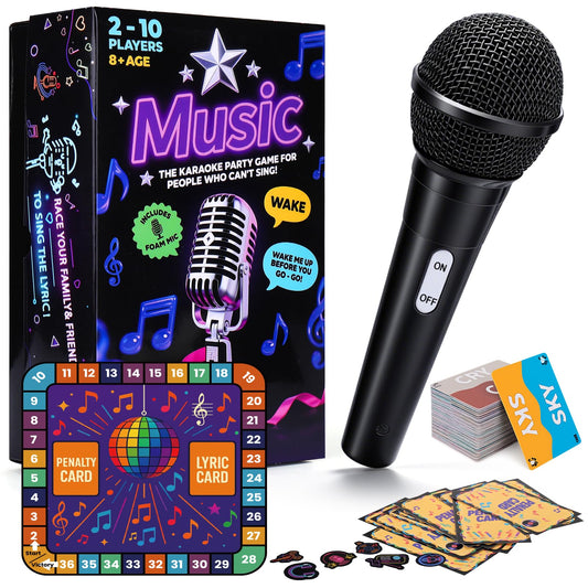 Vodolo New Music Game 2025 for 2-10 Player,Fun Song Singing Game Adult Party Games with 260 Lyrics (130 Cards) and 20 Blank Card,Finish The Lyrics Music Grab Card Board Games Gift for Family Night