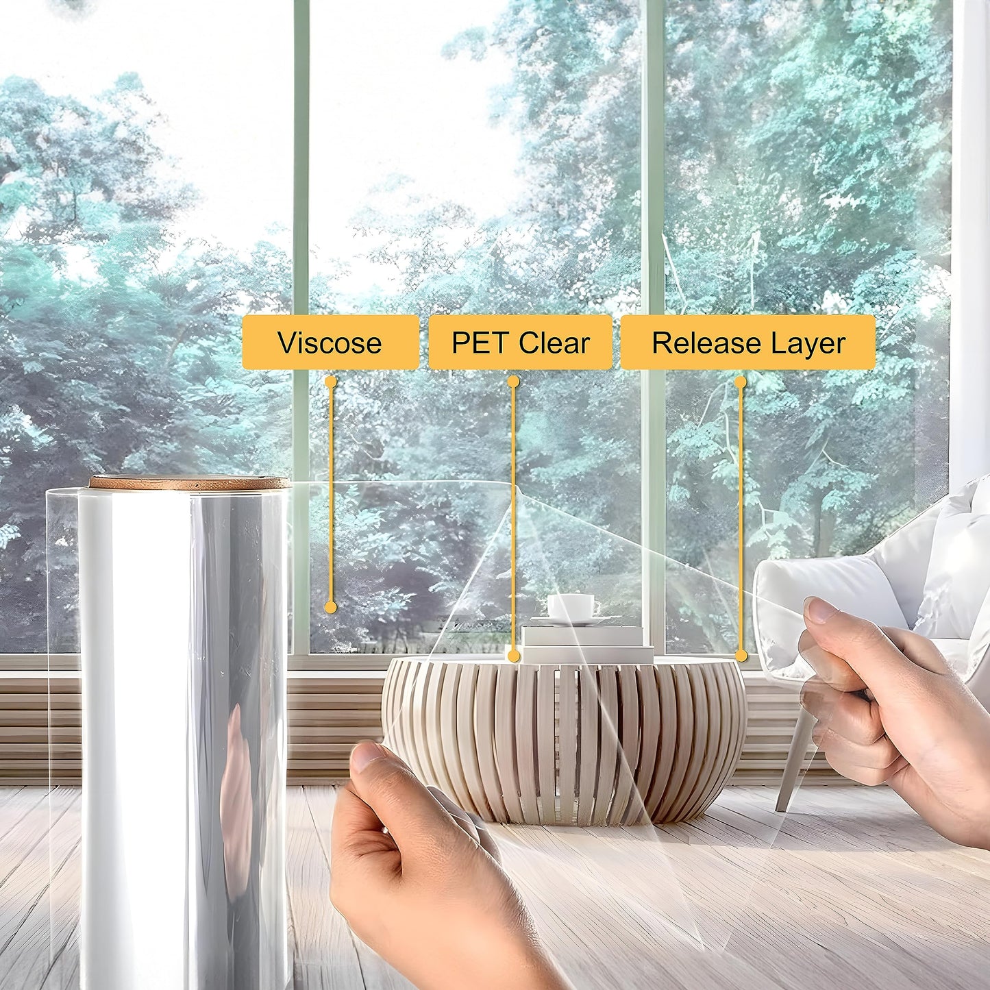 4 Mil Clear Security and Safety Window Film Shatterproof Film for Glass Windows Anti Shatter Tempered Glass Film for Home and Office