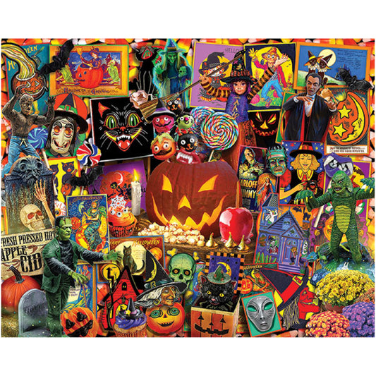 White Mountain Halloween Season Puzzle 1000 Piece Collage Jigsaw Puzzle for Adult and Family