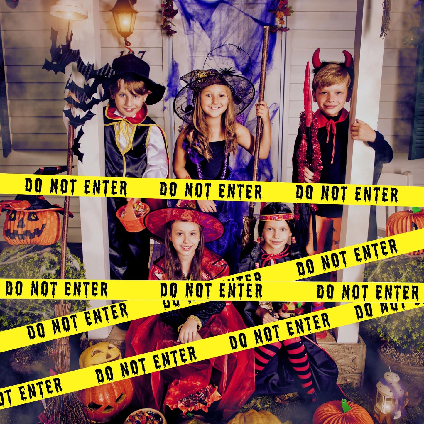 2Pcs Halloween Decorations Caution Tape - 2 inch x 164 feet Do Not Enter Caution Tape Roll Yellow Scary Hazard Warning Tape Safety Outdoor DIY Spooky Decorative for Party,Door,Danger Areas,Indoor