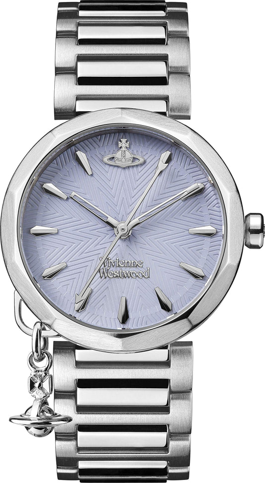 Vivienne Westwood Poplar Womens Quartz Watch with Blue Dial and Silver Stainless Steel Bracelet