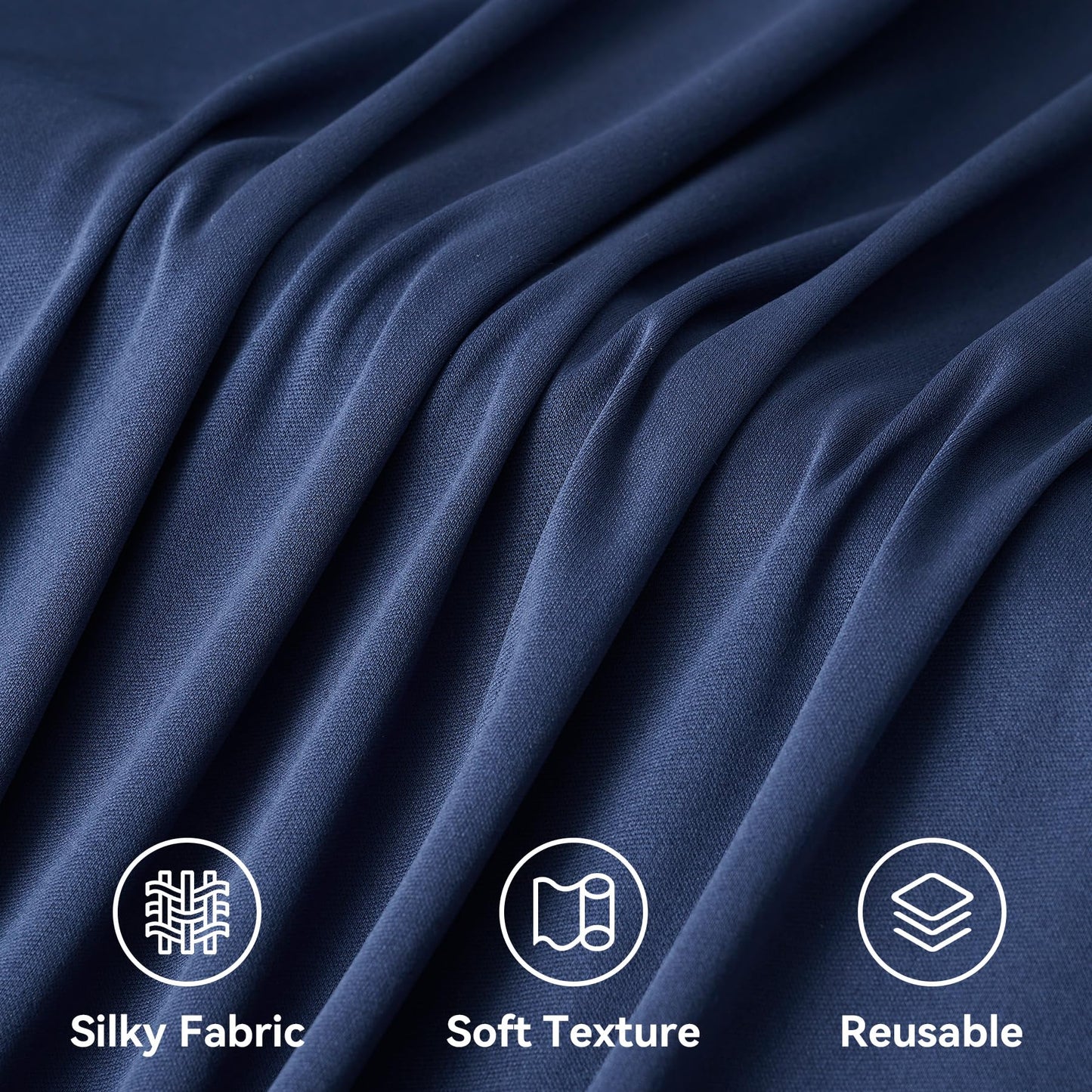 20ft x 12ft Navy Blue Backdrop Curtain for Parties, Wrinkle Free 4 Panels 12ft Long Photo Backdrop Drapes Back Drop Cloth for Wedding Birthday Party Baby Shower Photography Background