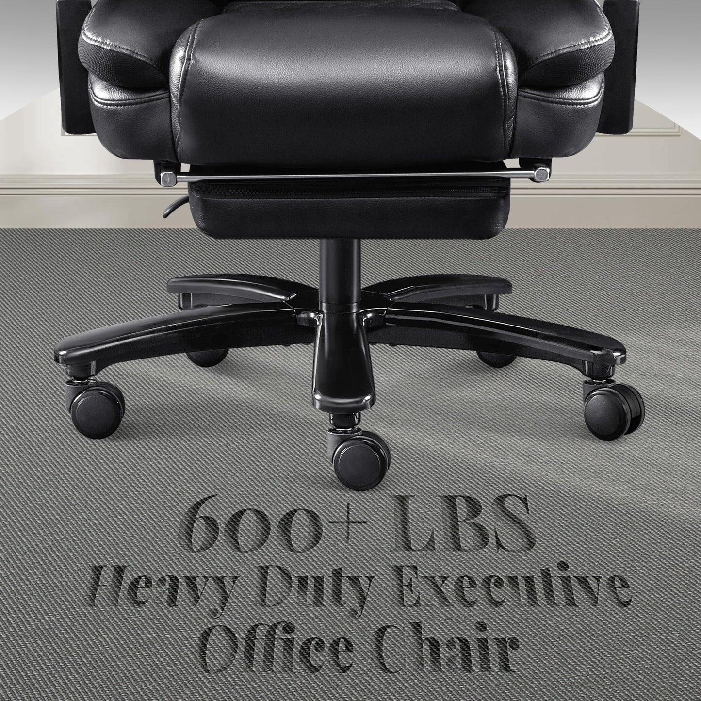 3D Kneading Massage Office Chair, Oversized 600LBS Big and Tall Executive Office Chair with Footrest, Reclining Computer Chairs, Wider Upholstered Seat Ergonomic Desk Chair for Home Office,Black