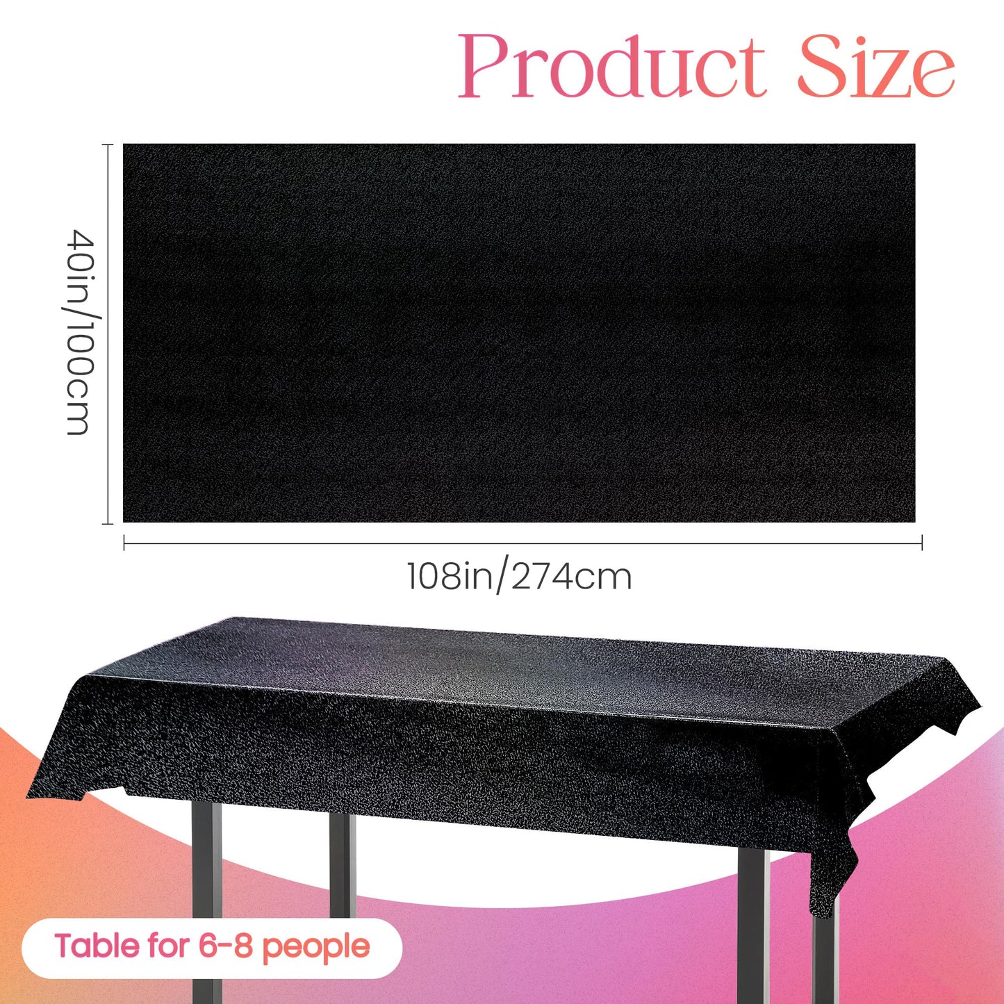 1 Pcs Black Holographic Laser Tablecloth Galaxy Space Table Cloth 40 * 108 Inch Shimmer Star TableCover for Halloween Birthday Graduation Neon Party Supplies Disposable Plastic Foil Table Decor