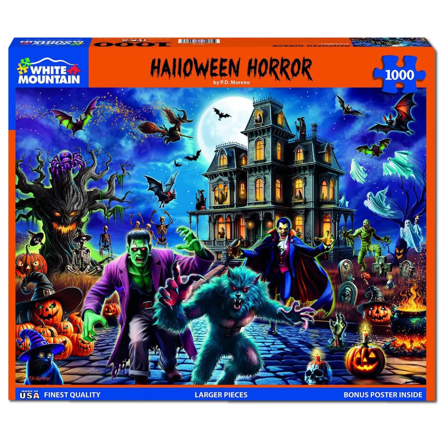 White Mountain Halloween Horror 1000 Piece Monster Jigsaw Puzzles for Adults