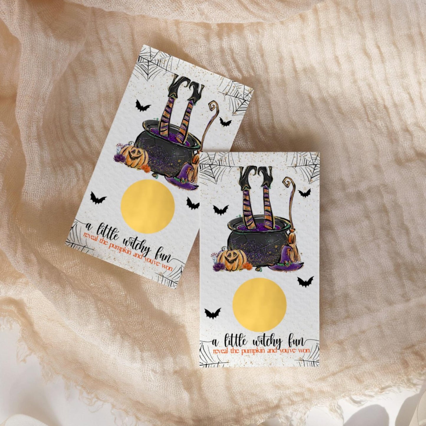 Witchy Fun Bridal Shower Scratch Off Cards (30 Pack) – Halloween Wedding Reception Activities, Lottery Giveaways, Girl’s Shower Party Favors, Bridal Shower Games, Spooky Celebration