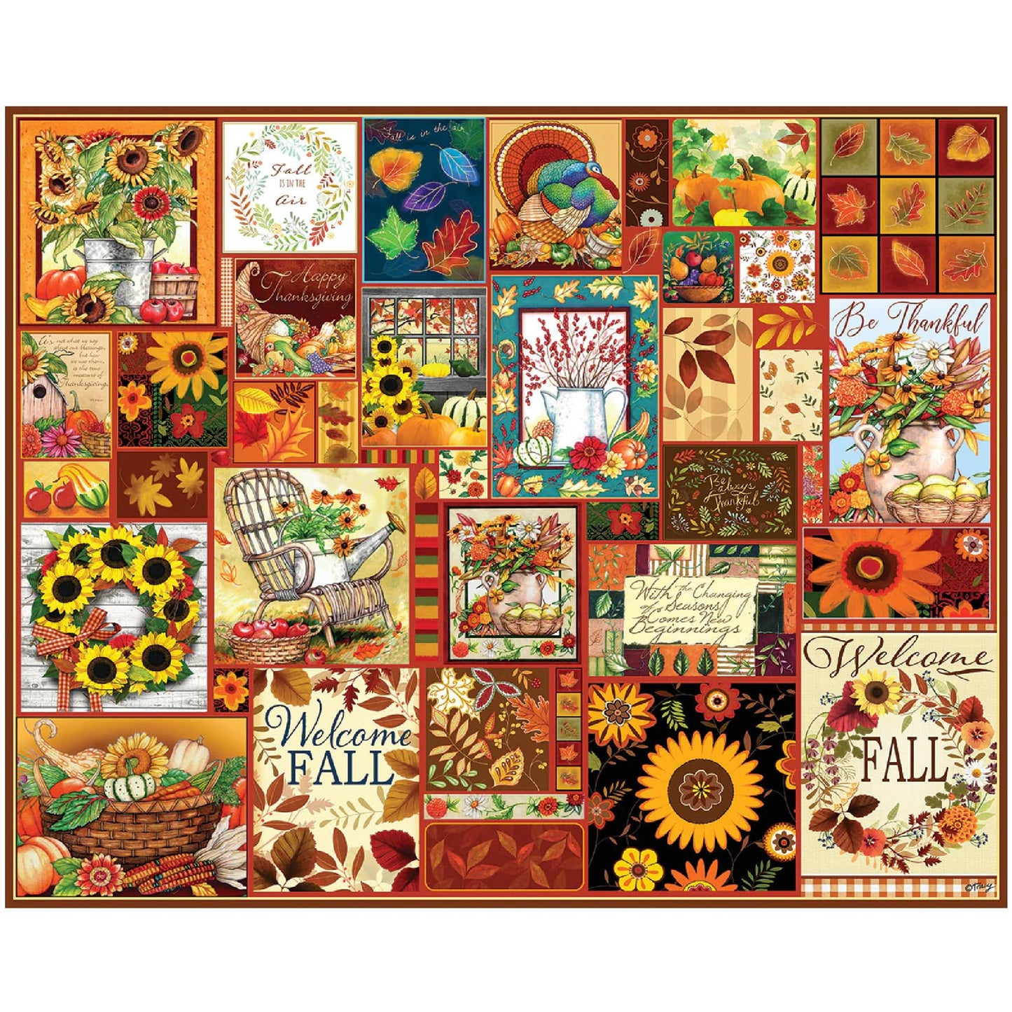 White Mountain Puzzles Welcome Fall 1000 Piece Puzzle for Adults Collage Autumn Jigsaw Puzzles for Adult Grandparents and Family