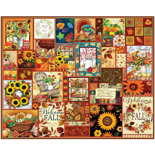 White Mountain Puzzles Welcome Fall 1000 Piece Puzzle for Adults Collage Autumn Jigsaw Puzzles for Adult Grandparents and Family