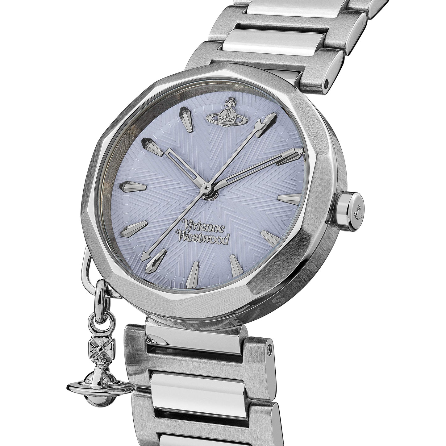 Vivienne Westwood Poplar Womens Quartz Watch with Blue Dial and Silver Stainless Steel Bracelet