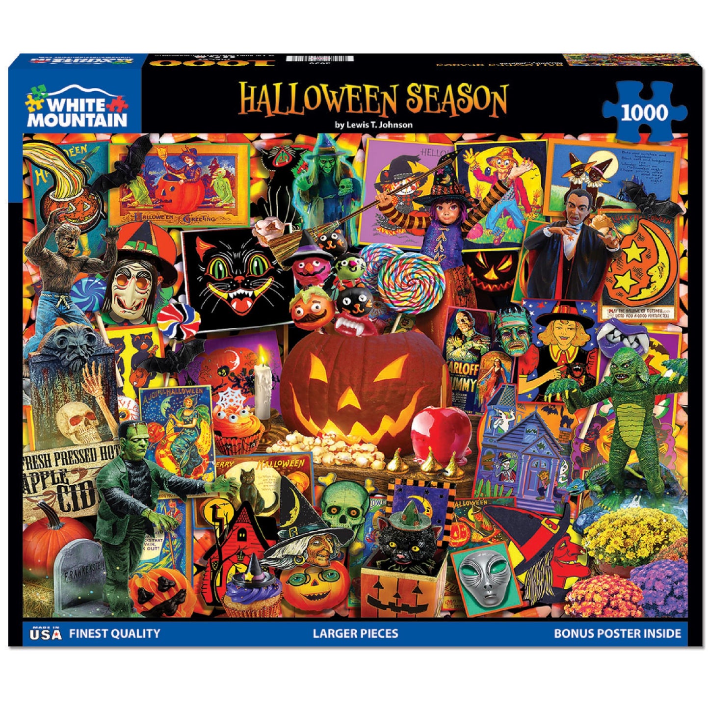 White Mountain Halloween Season Puzzle 1000 Piece Collage Jigsaw Puzzle for Adult and Family