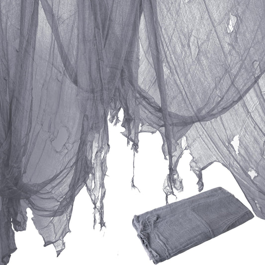 Watayo 600 x 40 Inch Large Size Halloween Creepy Cloth- Gray Halloween Spooky Fabric Cloth- Scary Creepy Gauze Cloth for Halloween Party Haunted House Windows Doorways Decorations