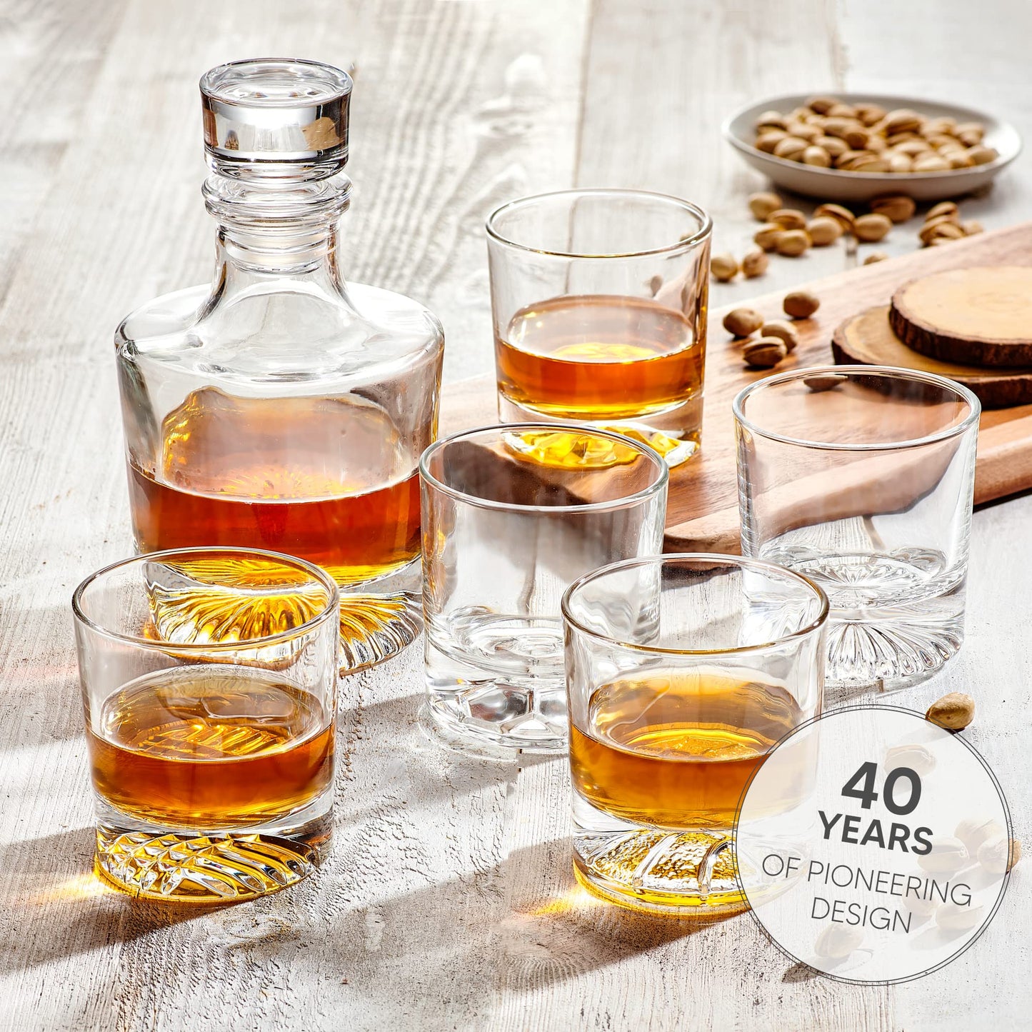 Whiskey Decanter Gift Set for Men - Scotch, Brandy, Cognac, Liquor Decanter 750ml (Pyramide Decanter)