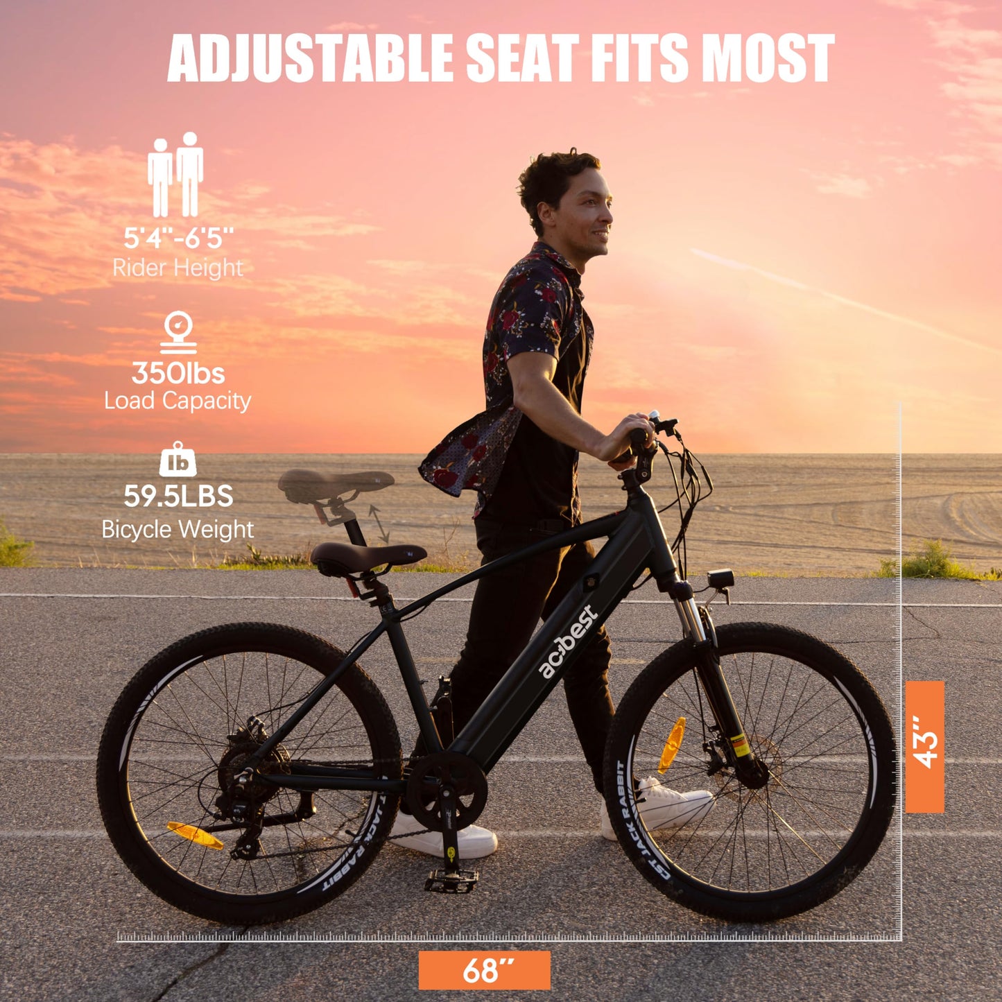 ACTBEST Core Electric Bike for Adults - 468Wh Removable Battery, 26 inch Step Over Electric Bicycle, 350W(Peak 750W) Brushless Motor Cityrun Ebike, 7 Speed, Up to 50 Miles, Black