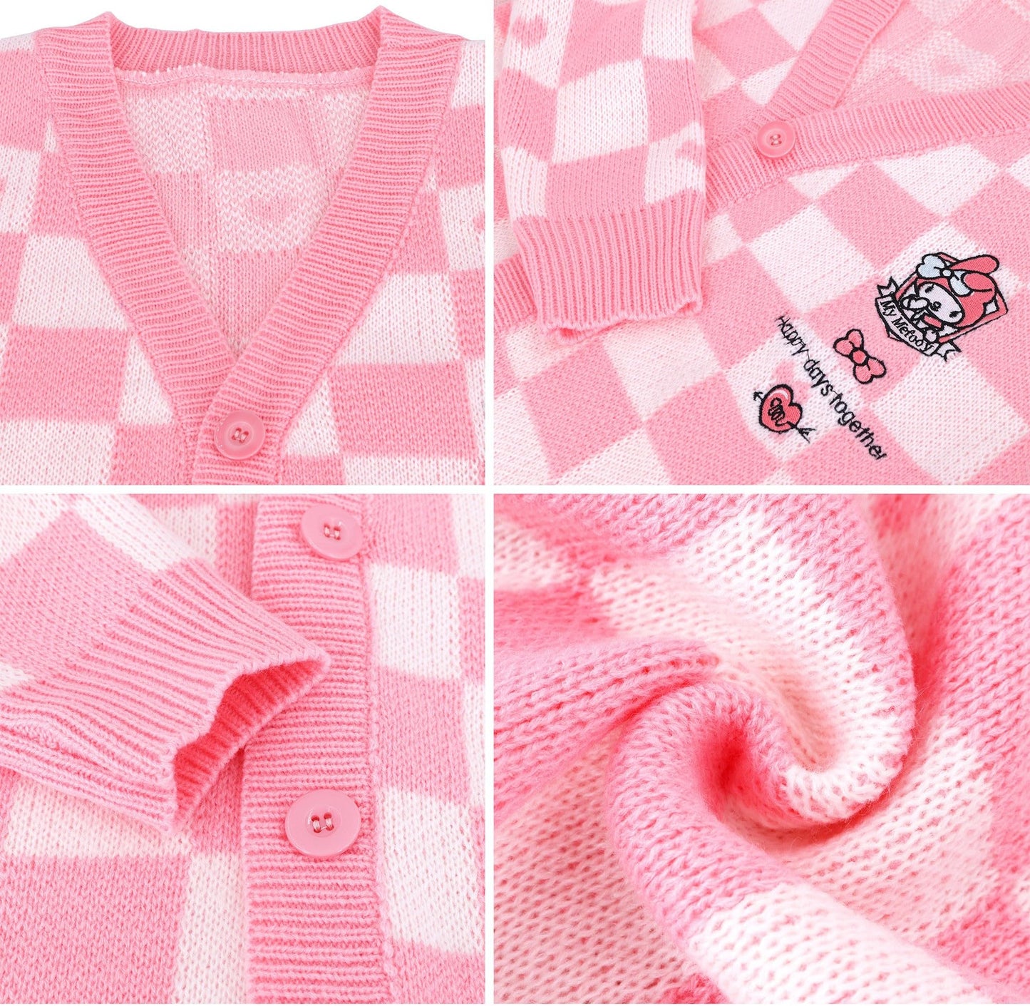 WANHONGYUE Cardigan Sweaters for Women Girls Long Sleeve Open Front Knit Cardigans JK School Uniform Pink S