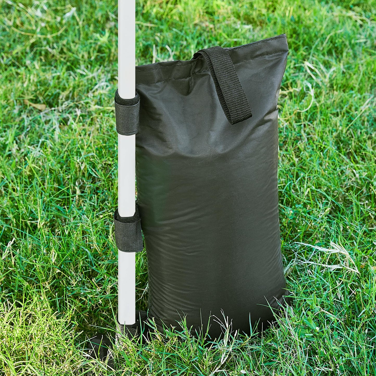 Yaheetech 13x13 Pop Up Canopy Tent, Straight Leg Easy Single Person Set-up Folding Shelter w/Extending Eaves w/Rolling Storage Bag & Sandbags for Garden, Patio, Lawn, Backyard, Deck, Light Gray/Green
